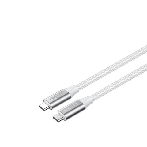 Kabel USB-C na USB-C Havit CB6290 Biały Szary 1 m