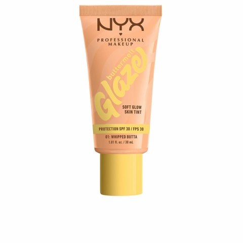 Ochrona przeciwsłoneczna z kolorem NYX BUTTERMELT GLAZE Nº 01-Whipped Butta Spf 30 30 ml