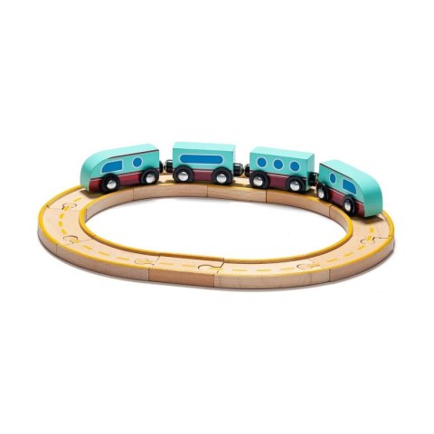 Pociąg zabawka do ciągnięcia Moltó Drewno