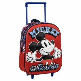 Torba szkolna z kółkami Mickey Mouse Czerwony 25,0 x 31,0 x 10,0 cm 3D