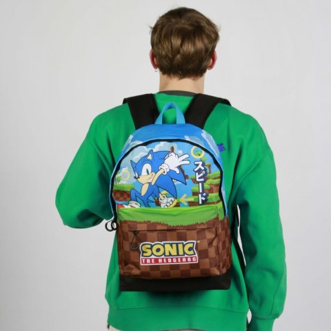 Plecak szkolny Sonic Greenhill Wielokolorowy 31 x 18 x 44 cm