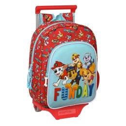Torba szkolna z kółkami The Paw Patrol Funday Niebieski Czerwony 26 x 34 x 11 cm