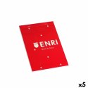 Notes z Nadrukiem ENRI Czerwony A5 80 Kartki 4 mm (5 Sztuk)