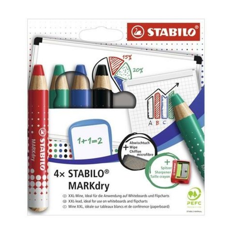 Zestaw znaczników Stabilo Markdry Wielokolorowy 4 Części