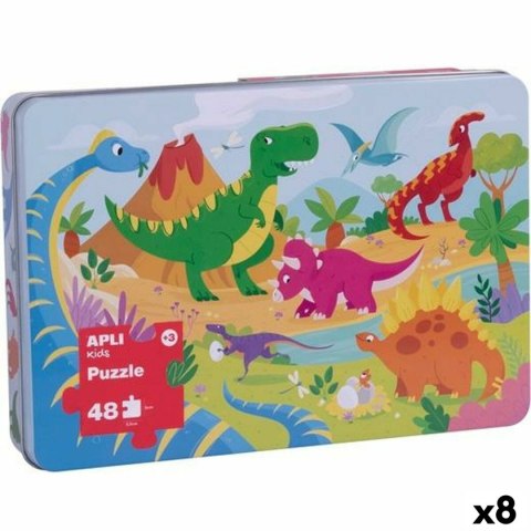 Układanka puzzle Apli 48 x 32 cm Dinozaury 48 Części (8 Sztuk)