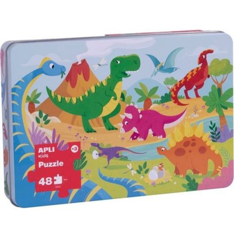 Układanka puzzle Apli 48 x 32 cm Dinozaury 48 Części (8 Sztuk)