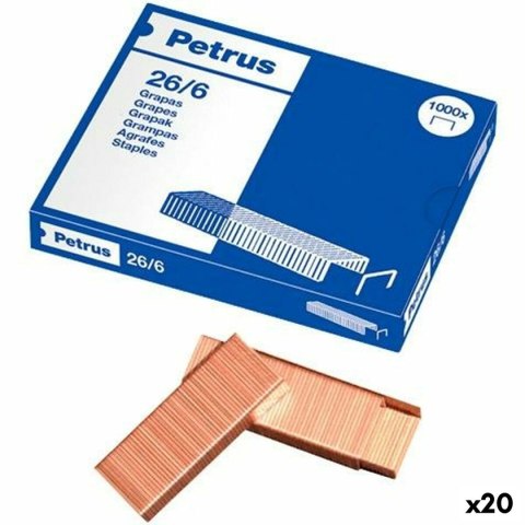 Zszywki Petrus 26/6 6 mm 1000 Części (20 Sztuk)