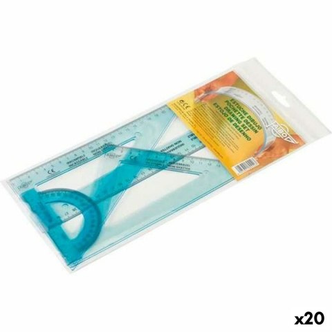 Zestaw linijek Faibo Niebieski 4 Części (20 Sztuk)