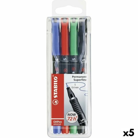 Zestaw markerów Stabilo OHPEN UNIVERSAL Wielokolorowy 0,4 mm 4 Części (5 Sztuk)