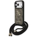 Etui Guess 4G Big Logo Cord Stap Crossbody do iPhone 17 Pro brązowy