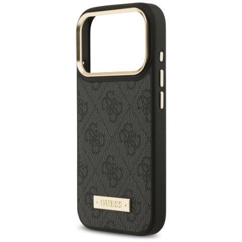 Etui Guess 4G Logo Plate MagSafe do iPhone 17 Pro czarny