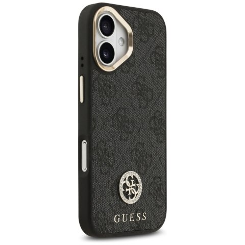 Etui Guess 4G Strass Logo & Big Strap Metal Buttons MagSafe do iPhone 17 czarny
