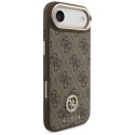 Etui Guess 4G Strass Logo & Big Strap Metal Buttons MagSafe do iPhone Air brązowy