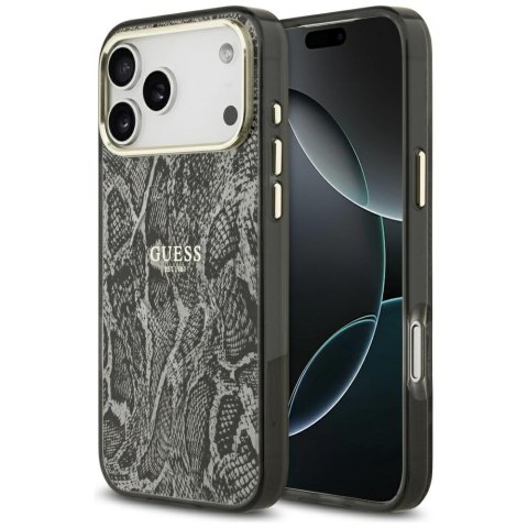 Etui Guess Python Pattern MagSafe do iPhone 17 Pro Max czarny