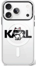 Etui Karl Lagerfeld IML Choupette Sketch Logo MagSafe do iPhone 17 Pro przezroczysty