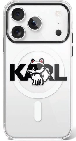 Etui Karl Lagerfeld IML Choupette Sketch Logo MagSafe do iPhone 17 Pro przezroczysty