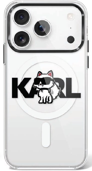 Etui Karl Lagerfeld IML Choupette Sketch Logo MagSafe do iPhone 17 Pro przezroczysty