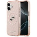 Etui Karl Lagerfeld IML Glitter Karl & Choupette Heads Logo MagSafe do iPhone 17 różowy