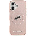 Etui Karl Lagerfeld IML Glitter Karl & Choupette Heads Logo MagSafe do iPhone 17 różowy