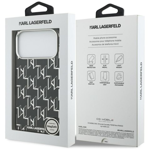 Etui Karl Lagerfeld IML KL Monogram MagSafe do iPhone 17 Pro Max czarny