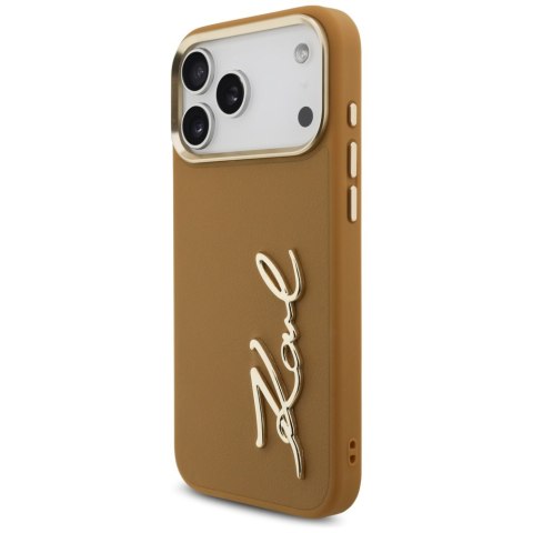 Etui Karl Lagerfeld Karl Script Logo do iPhone 17 Pro Max brązowy