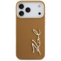 Etui Karl Lagerfeld Karl Script Logo do iPhone 17 Pro Max brązowy
