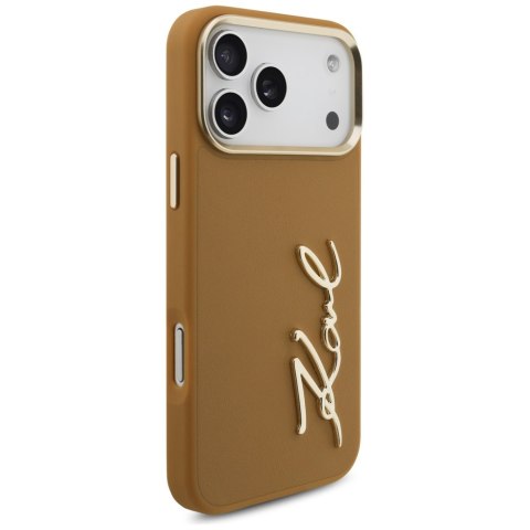Etui Karl Lagerfeld Karl Script Logo do iPhone 17 Pro Max brązowy