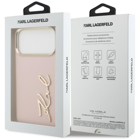 Etui Karl Lagerfeld Karl Script Logo do iPhone 17 Pro Max różowy