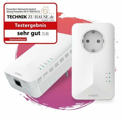 Adapter PLC STRONG POWERL1000WFDUOEUV2 Biały (2 Sztuk)