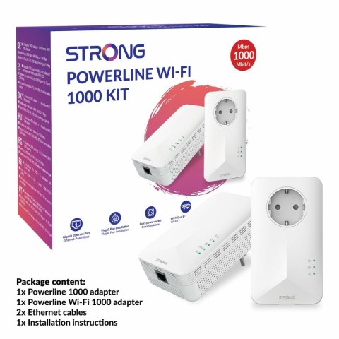 Adapter PLC STRONG POWERL1000WFDUOEUV2 Biały (2 Sztuk)