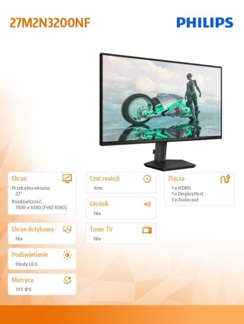 Monitor 27M2N3200NF 27 cali IPS 144Hz HDMI DP