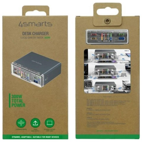Stacja ładująca 4smarts Lucid 300W z trybem DIY szary