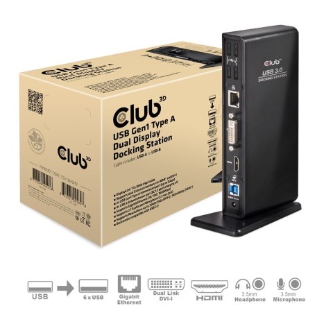 CLUB3D SenseVision USB3.0 Dual Display Docking Station