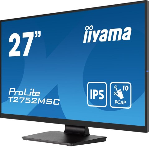 Monitor iiyama ProLite T2752MSC-B1 komputerowy 68,6 cm (27") 1920 x 1080 px Full HD LED Ekran dotykowy Czarny
