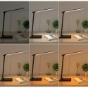 LT-T10 Black lampa biurkowa LED dotykowa | 12W | 3000-6500K | 7 poziomów ściemniania | 5 trybów świecenia