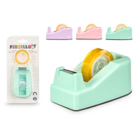 Dozownik taśmy klejącej Pincello Kolor Zielony Fioletowy Różowy 10 x 21,5 x 4,5 cm (12 Sztuk)