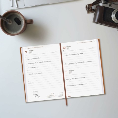 Kalendarz książkowy Finocam DYNAMIC MILANO Brązowy A5 21 x 27 cm 2026