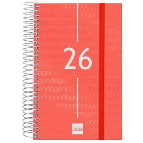 Kalendarz książkowy Finocam YEAR Czerwony 11,7 x 18,1 cm 2026