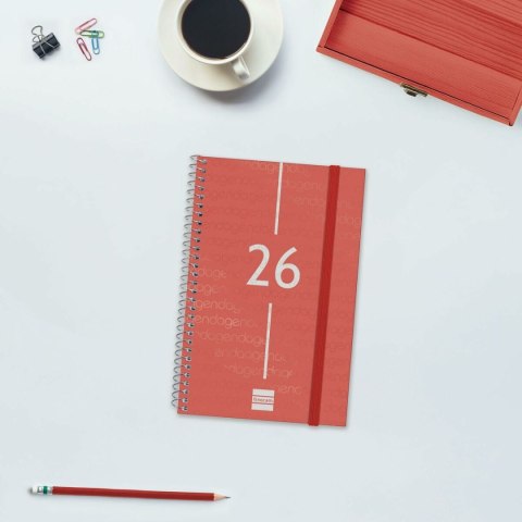 Kalendarz książkowy Finocam YEAR Czerwony 11,7 x 18,1 cm 2026