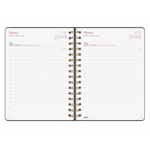 Kalendarz książkowy Finocam Alma Czarny A5 15,5 x 21,2 cm 2026