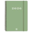 Kalendarz książkowy Finocam MY Kolor Zielony A5 15,5 x 21,2 cm 2026