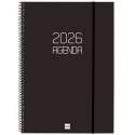 Kalendarz książkowy Finocam OPAQUE Czarny A4 21 x 29,7 cm 2026