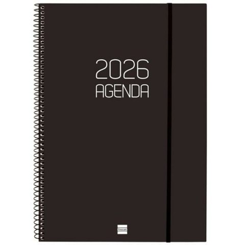 Kalendarz książkowy Finocam OPAQUE Czarny A4 21 x 29,7 cm 2026