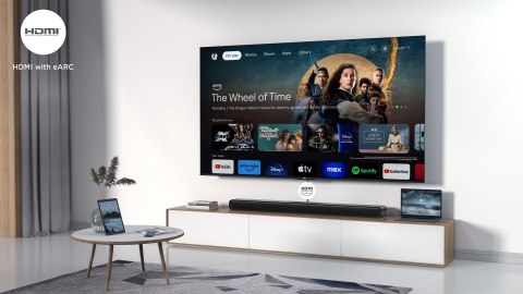 Soundbar TCL S45HE 2.0 kan.100W Bluetooth 5.2 Dolby Atmos Tytanowy