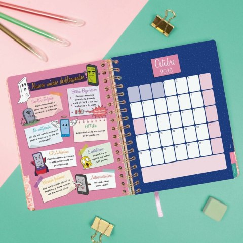 Kalendarz książkowy Finocam TALKUAL A5 15,5 x 21,7 cm Złoty 2026