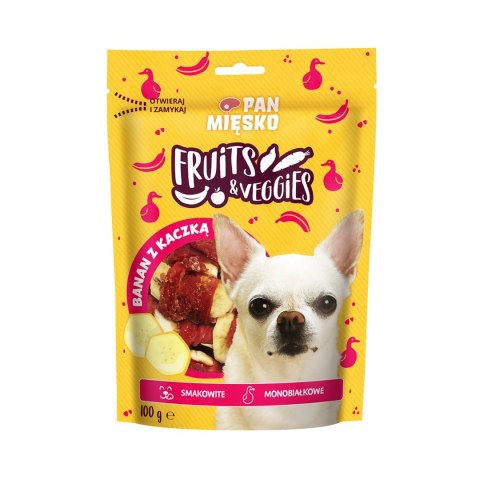 Pan Mięsko Fruits & Veggies Banan z kaczką przysmak dla psa 100g