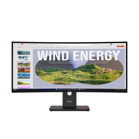Monitor Lenovo ThinkVision T34WD-40 64AEGAT1EU_D LED display 86,4cm (34") 3440 x 1440 px Wide Quad HD Czarny