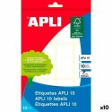 Etykiety samoprzylepne Apli Biały Papier 10 Kartki 26 x 54 mm (10 Sztuk)
