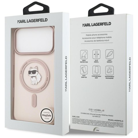 Etui Karl Lagerfeld IML Choupette MagSafe do iPhone 17 Pro Max różowy