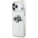 Etui Karl Lagerfeld IML Glitter Karl & Choupette Sketch Logo MagSafe do iPhone 17 Pro Max przezroczysty
